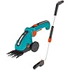 Gardena Kit Cisaille à gazon ClassicCut Li + manche + roues