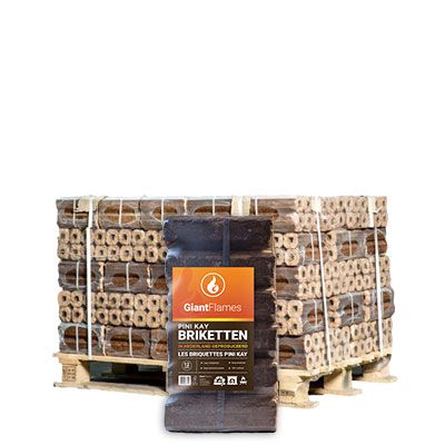 Briquettes de Bois Pini Kay (Origine Pays-Bas) - Demi-Palette 480 kg