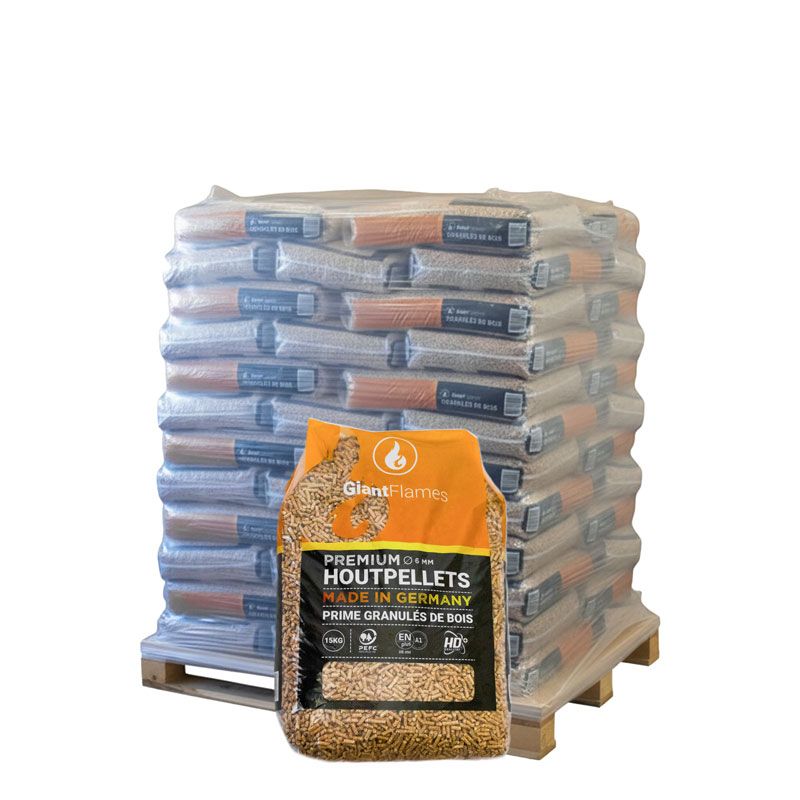 Granulés de Bois Giant Flames - Demi-Palette - 35 Sacs de 15 kg (525 kg)