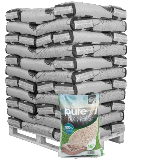 Granulés de Bois Premium PURE PELLET – Palette de 65 sacs (975 kg)...