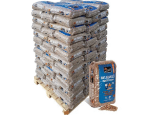 Granulés de bois Woodstock – 15kg – 1 palette de 66 sacs de 15 Kg